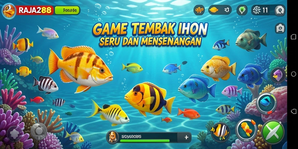 Tampilan menarik dari gameplay Tembak Ikan di RAJA288.